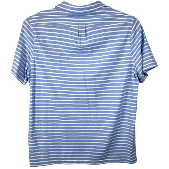 Ralph Lauren XXL Polo – Blue White Striped Knit Oxford Shirt - Picture 5 of 5